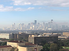 Photo of University of Houston (foreground) and Houston (background)
