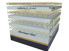 Illustration of "superlattices"—layered structures containing 2D lattices of sulfur 