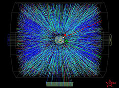 Particle collision tracks