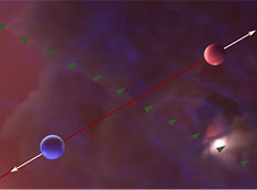 artistic depiction of the chiral magnetic effect