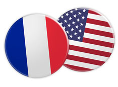 photo of french and american flag buttons