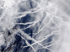 Satellite image shows ship tracks