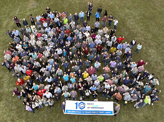 Aerial photo of a large group of people