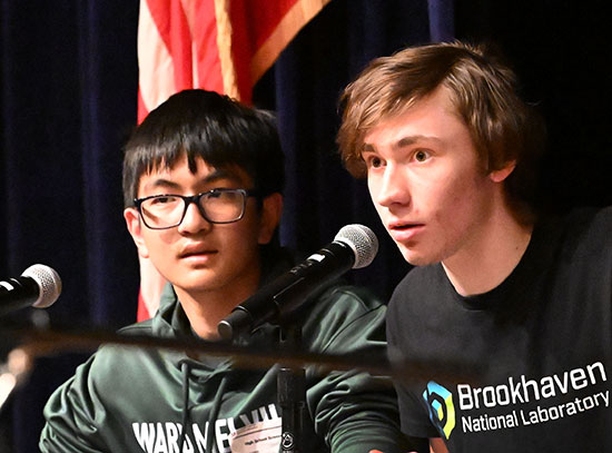 Jason Tin and Sean Skinner during the Science Bowl competition
