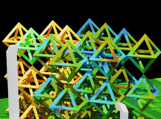 hip-integrated 3D nanostructured device fabricated using DNA self-assembly (Left panel). A DNA cryst