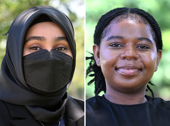 Side-by-side portraits of Ieesha Ansar and Pedrocia De-Sosoo