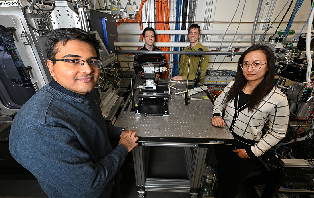 From left to right, co-authors and Center for Functional Nanomaterials scientists Shray Mathur, Noah