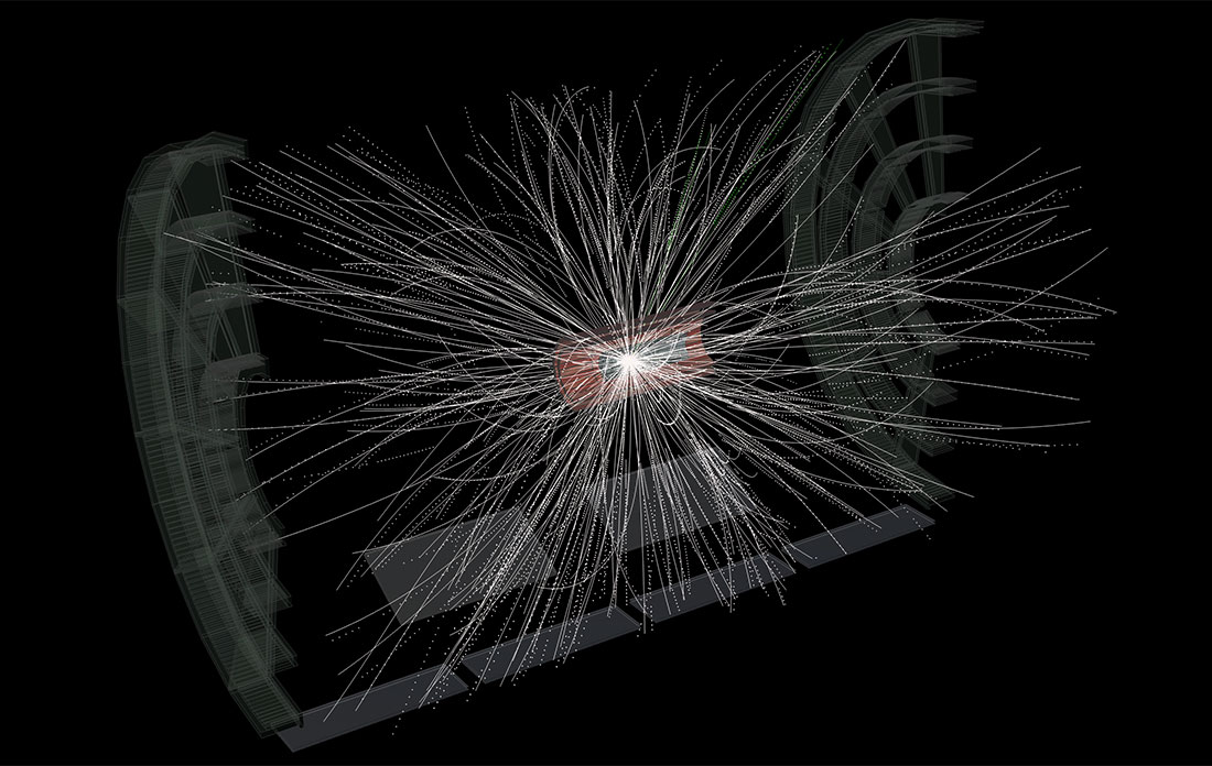 Particle collision tracks