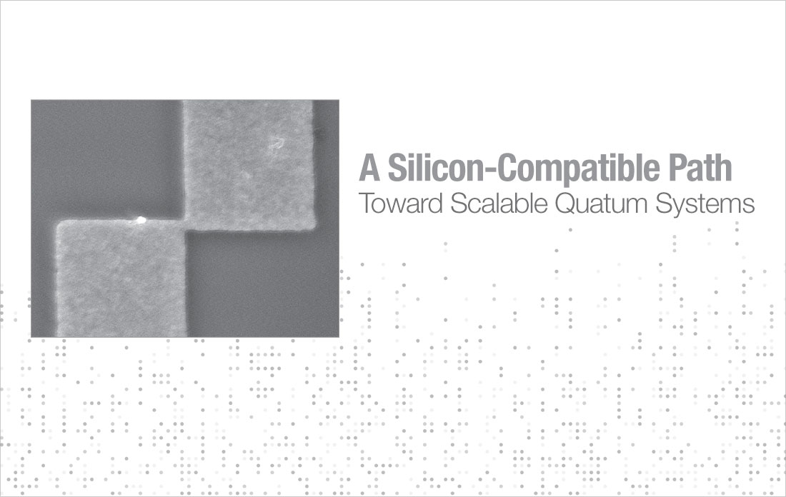 Scanning electron microscope image of a SQUID device showing platinum silicide layers connected by a