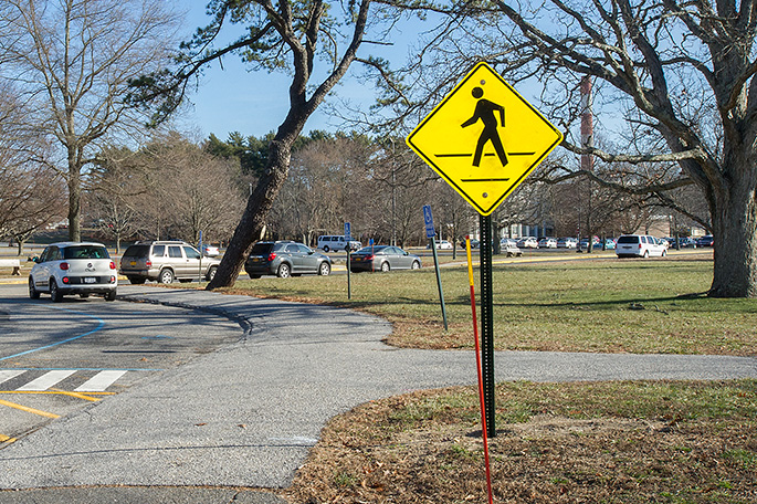 photo of crosswalk and sign