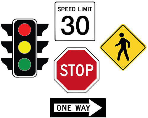 image of various traffic signs