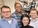 Researchers at the ISS beamline